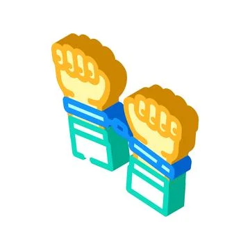 Handcuffed hands crime isometric icon vector illustration Stock Illustration