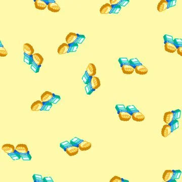 Handcuffed hands crime isometric icon seamless pattern イラスト素材