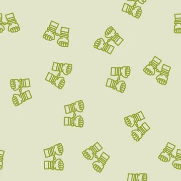 Handcuffed hands crime line vector seamless pattern Stockillustratie