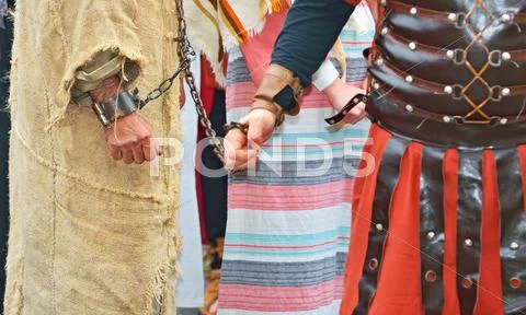 Handcuffed prisoner Stock Photos