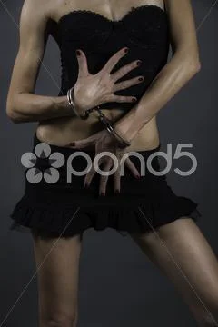 Handcuffed woman hand Stock Photos