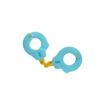 Handcuffs 3d icon, vector cartoon police security equipment, criminal accessory Stockillustratie