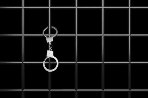 Handcuffs and prison. Stock Illustration