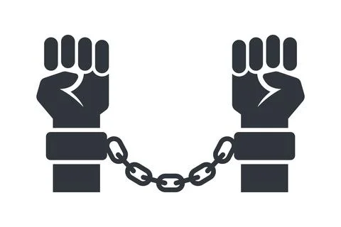 Handcuffs black icon. Stock Illustration
