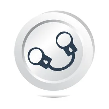 Handcuffs button icon 스톡 일러스트