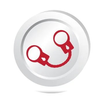 Handcuffs button icon 스톡 일러스트
