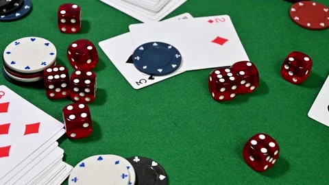 Handcuffs on casino table Stock Footage 171545936