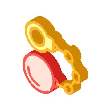 Handcuffs with core isometric icon vector illustration Stock Illustration