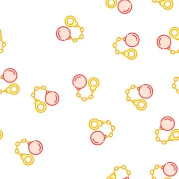 Handcuffs with core vector seamless pattern Stockillustratie