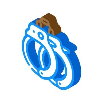 Handcuffs crime isometric icon vector illustration Stock Illustration