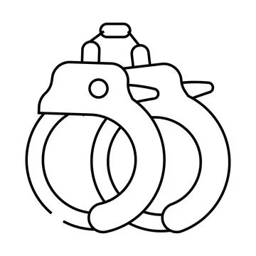 Handcuffs crime line icon vector illustration Stock Illustration