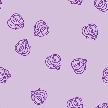 Handcuffs crime line vector seamless pattern イラスト素材