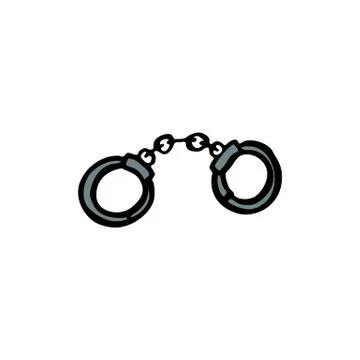 Handcuffs doodle icon, vector illustration Stock Illustration