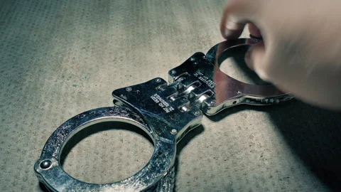 Handcuffs Drop To The Floor, Picked Up 3 Versions Stock Footage 317905289