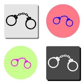 Handcuffs. flat vector icon Stock Illustration