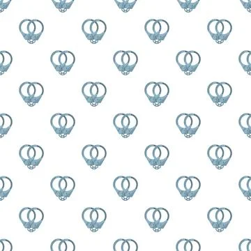 Handcuffs forming a seamless pattern on a white background 스톡 일러스트