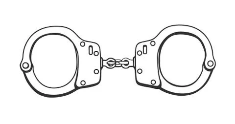 Handcuffs Hand drawn Illustrazione stock