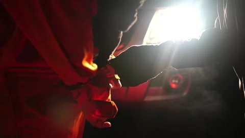 Handcuffs Highly Dangerous Hacker Man Stock Footage 219941098