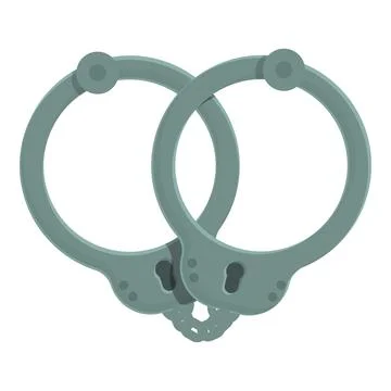 Handcuffs icon cartoon vector. Hand police Stock Illustration