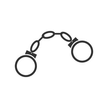 Handcuffs icon flat Stock Illustration