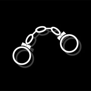 Handcuffs icon flat Stock Illustration