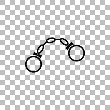 Handcuffs icon flat Stock Illustration