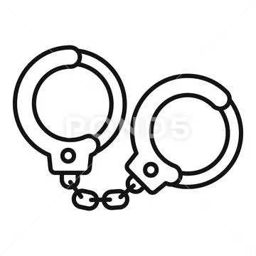 Handcuffs icon, outline style Stock Illustration