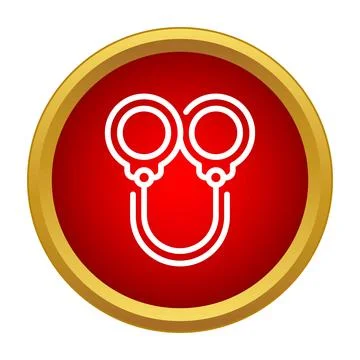Handcuffs icon representing arrest, crime, and justice Stock Illustration