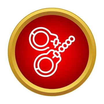 Handcuffs icon representing arrest, crime, and justice Stock Illustration