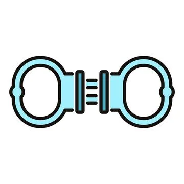 Handcuffs icon representing arrest, crime, and justice Stock Illustration