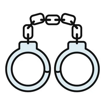 Handcuffs icon representing arrest, justice, and security concepts Ilustración de archivo