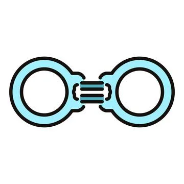 Handcuffs icon representing security law enforcement arrest Stock Illustration