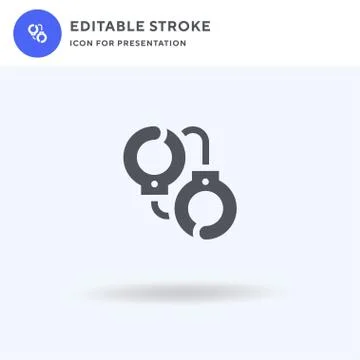 Handcuffs icon vector, filled flat sign, solid pictogram isolated on white, logo Stock Illustration