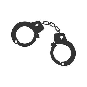 Handcuffs icon vector isolated on white background Stock Illustration