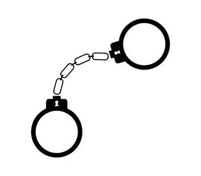 Handcuffs icon on white background Stock Illustration