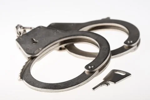 Handcuffs isolated in white Stock-Fotos