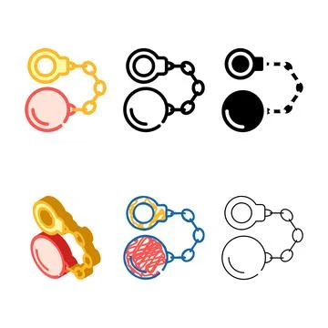 Handcuffs with multipack core color icon vector Illustrazione stock