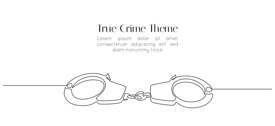 Handcuffs in one continuous line drawing. Symbol of police justice and jail Stock Illustration
