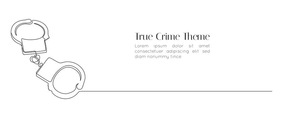 Handcuffs in one continuous line drawing. Symbol of police justice and jail Stock Illustration