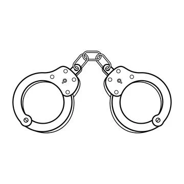 Handcuffs Outline Vector Illustration Stock Illustration