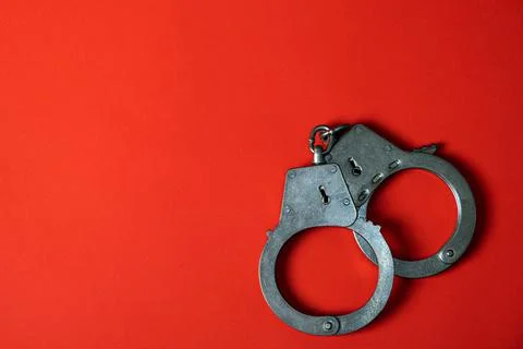 Handcuffs on the Paper Foto stock