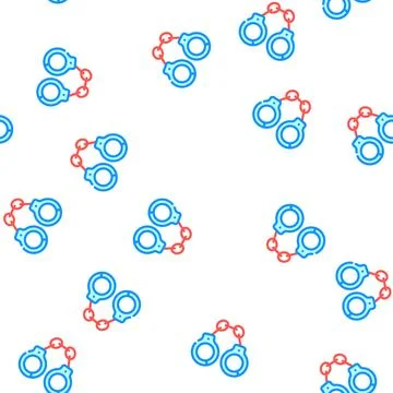 Handcuffs police tool vector seamless pattern イラスト素材