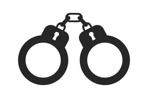 Handcuffs. Simple icon. Flat style element for graphic design. Vector EPS10 Stock Illustration