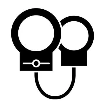Handcuffs solid icon. Shackle illustration isolated on white. Chain glyph style Stock-Illustration