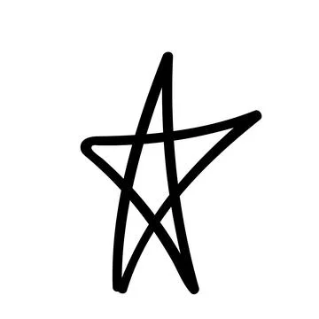 Handdraw doodle star single object. vector element Stock Illustration