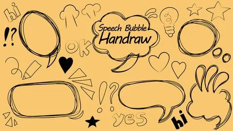 Handdraw speech bubble Illustrazione stock