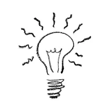 Handdrawed light bulb symbol. イラスト素材