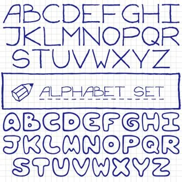 Handdrawn alphabet set Stock Illustration