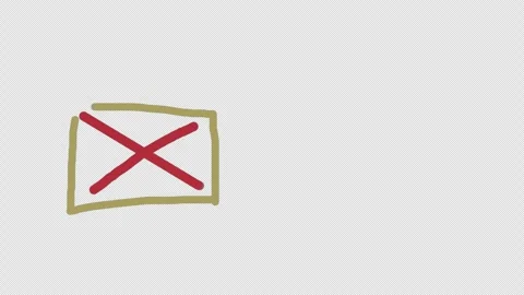 Handdrawn Animated Checkmark and Cross Symbols in Boxes Stock Footage 330695579