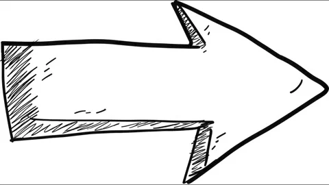 Handdrawn arrows progressing sequentially in black and white illustration Stock Footage 314165655